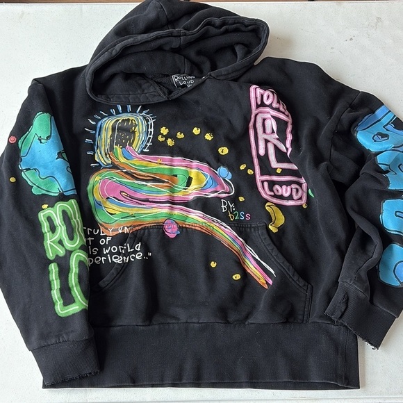 Urban Outfitters b2Ss Rolling Loud Rainbow Road Hoodie Sweatshirt Size Medium - Picture 3 of 9